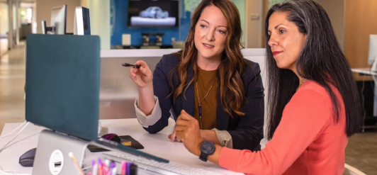 Two business women meeting